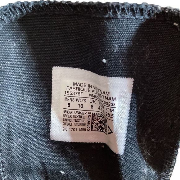 Converse Chuck Taylor Hi Top All Star Sneakers Size Women’s 10 Men’s Size 8 - Picture 7 of 16